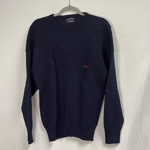 Paul & Shark Yachting Crewneck Wool Blend Sweater Navy Blue Size Large